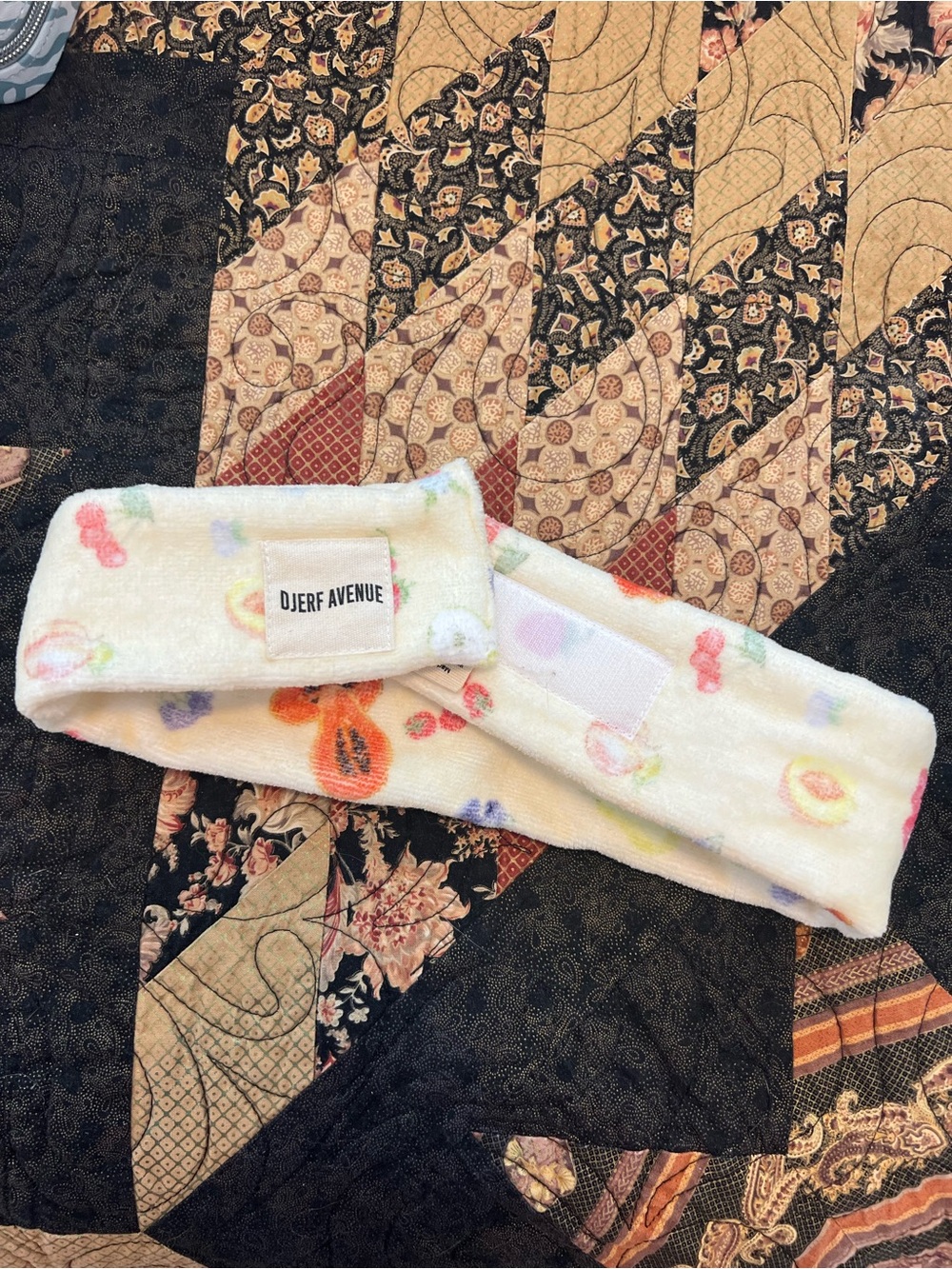 Djerf Avenue Yellow Fruit Plush Headband with Pastel Accents